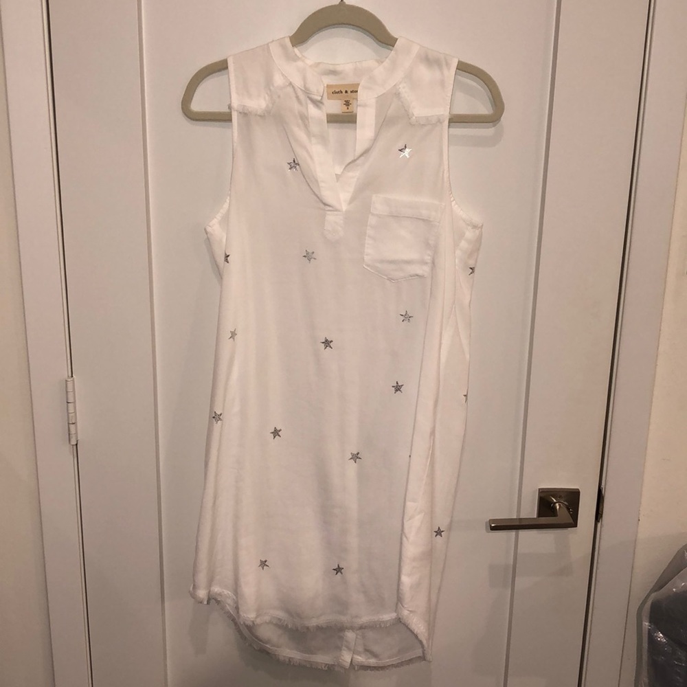 White Silver Star Dress